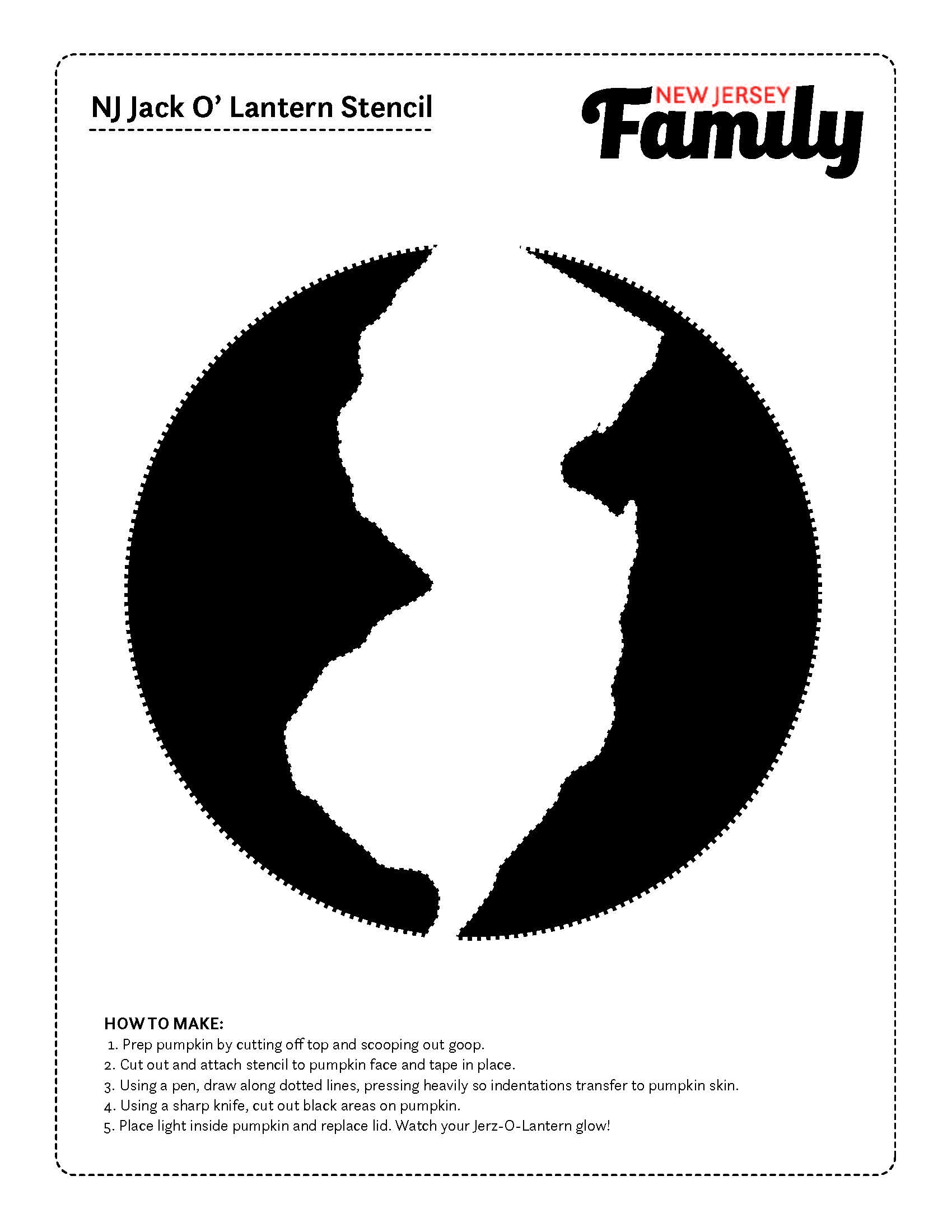 NJ Jack O' Lantern: Free Pumpkin Carving Stencil - NJ Family